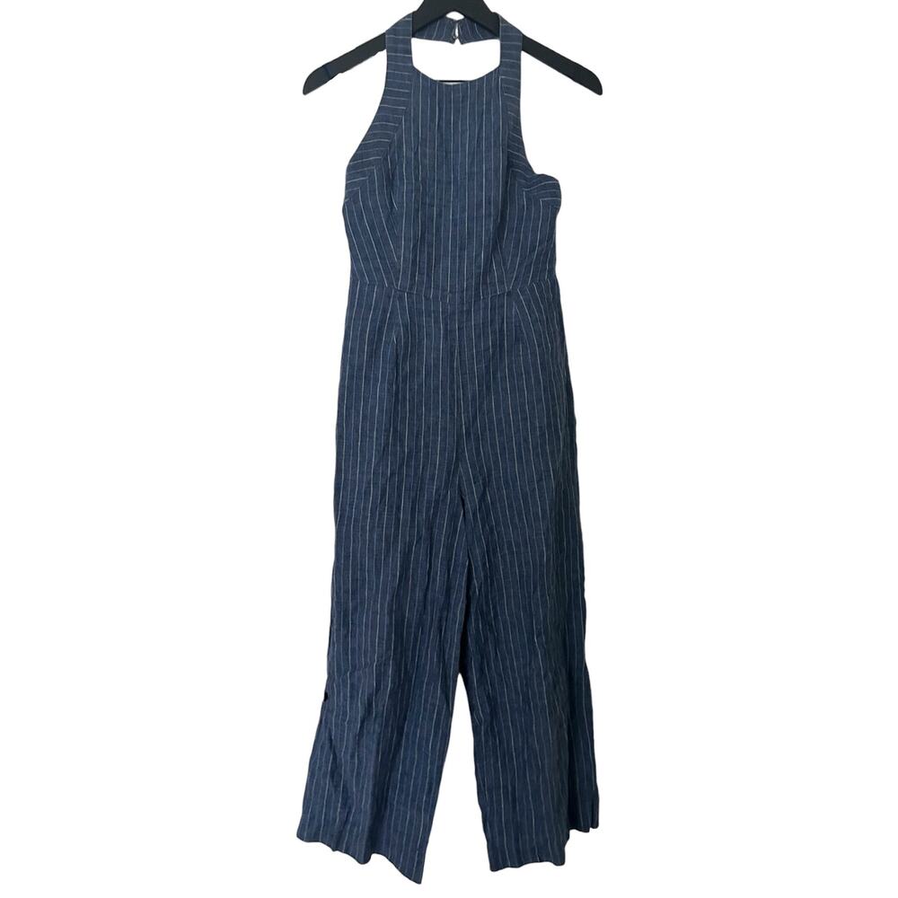 Alpha60 Linen Jumpsuit Pinstripe Halter XS - Picture 2 of 7